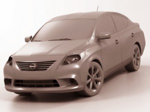 nissan versa sunny 2012 3D Model