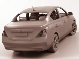 nissan versa sunny 2012 3D Model