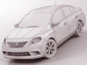 nissan versa sunny 2012 3D Model