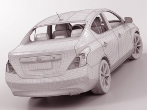 nissan versa sunny 2012 3D Model