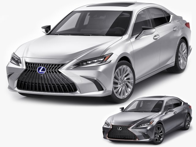 lexus es 2022 and f-sport 3D 模型 .c4d .max .obj .3ds .fbx .stl .blend 