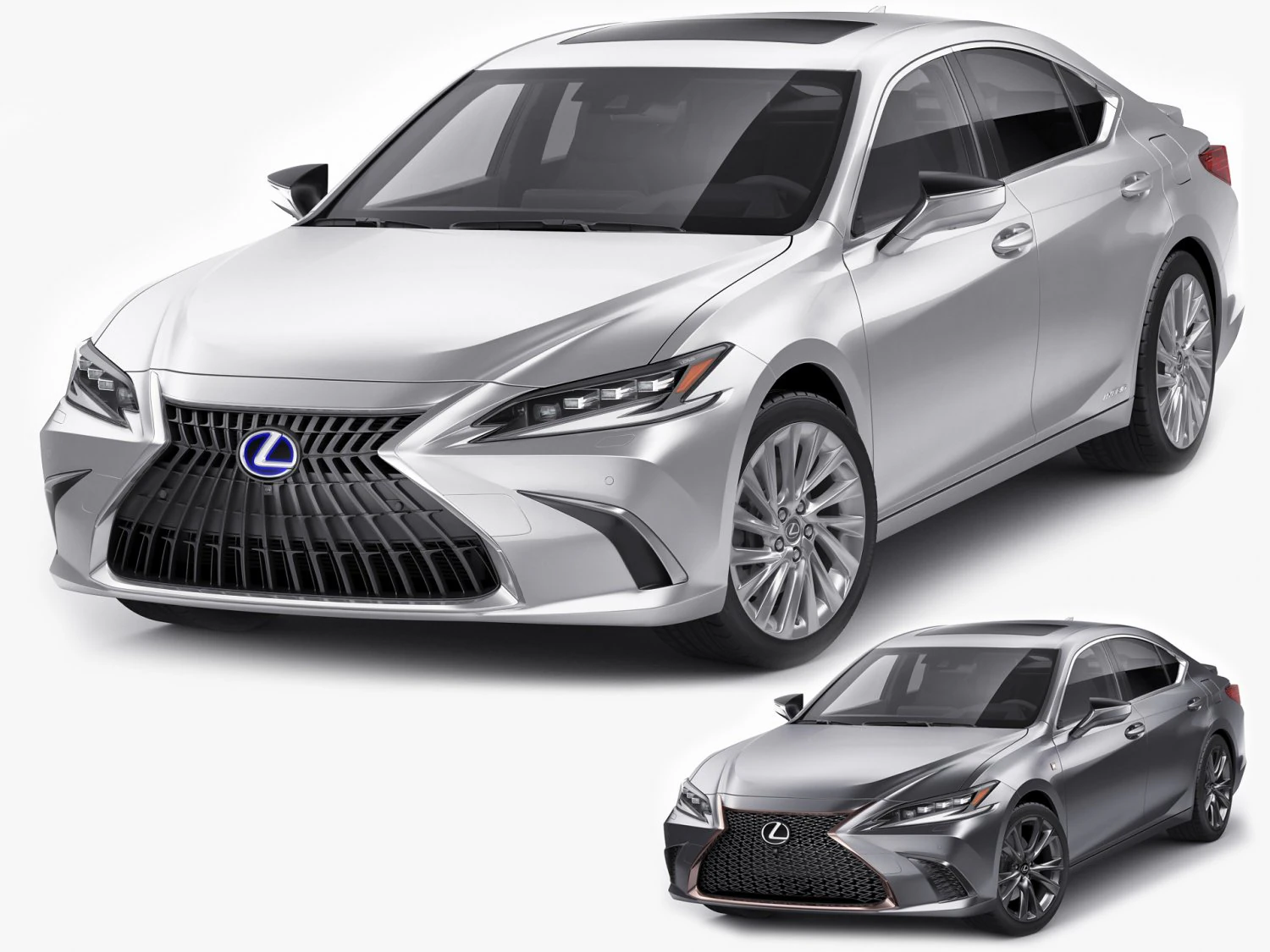 lexus es 2022 and f-sport 3D Model .c4d .max .obj .3ds .fbx .stl .blend 