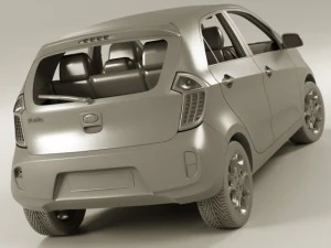 kia picanto 2012 5door 3D Model