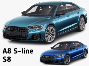 audi a8-s-line and s8 2022 3D Model