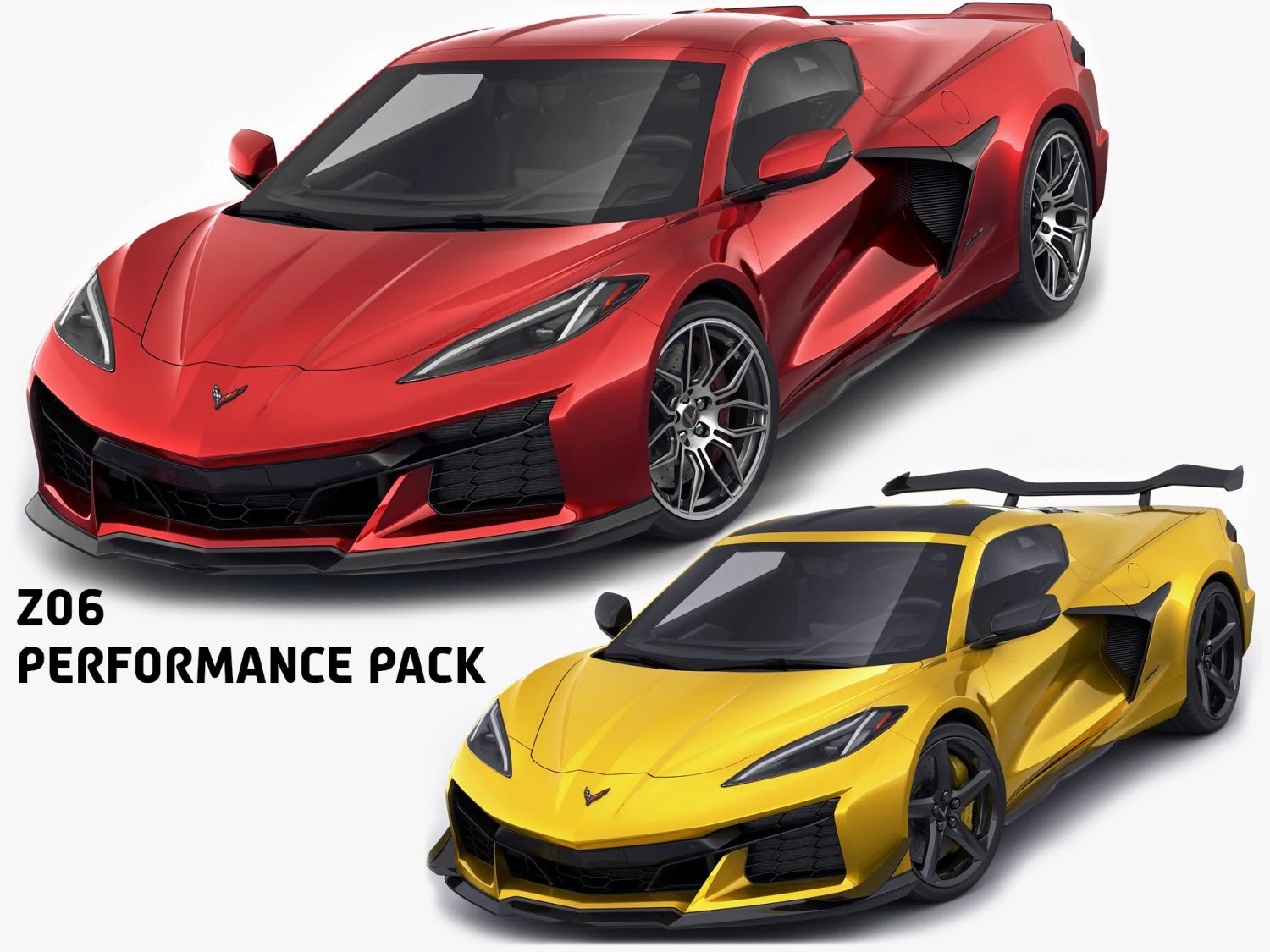 chevrolet corvette 2023 z06 c8 and z06 z07 performance package 3D Model .c4d .max .obj .3ds .fbx .stl .blend 