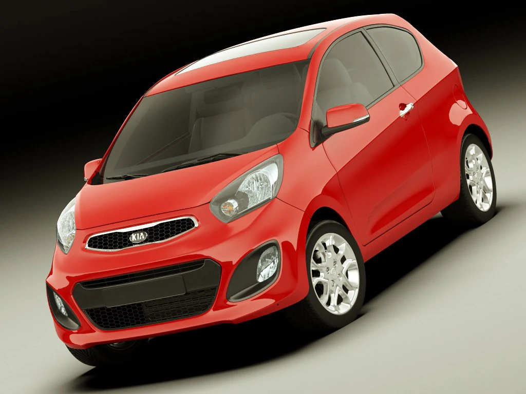 kia picanto 2012 3door 3D Model .c4d .max .obj .3ds .fbx .stl .blend