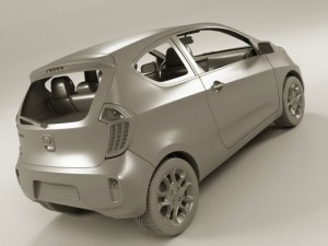 kia picanto 2012 3door Modèle 3D