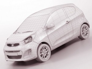 kia picanto 2012 3door Modèle 3D