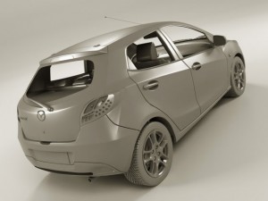 mazda 2 2011 3D Модель