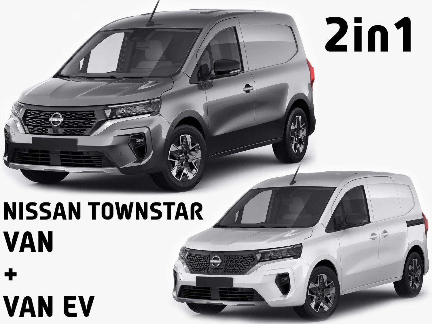 furgone Nissan Townstar e furgone ev Modello 3D .c4d .max .obj .3ds .fbx .stl .blend 