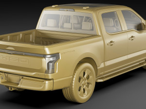 Electric Pickup F-150 2022 Lightning 3D 模型