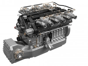 V12 engine with gearbox 3D 模型
