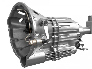 V12 engine with gearbox 3D Model