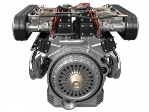 V12 engine with gearbox 3D 模型