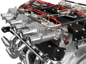 V12 engine with gearbox 3D Model
