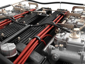 V12 engine with gearbox 3D Model