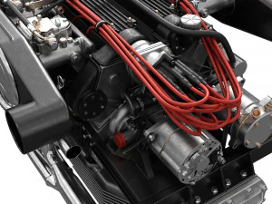 V12 engine with gearbox 3D Model