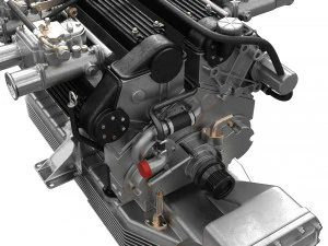 V12 engine with gearbox 3D Model