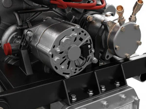V12 engine with gearbox 3D Model
