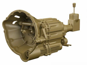 V12 engine with gearbox 3D Model