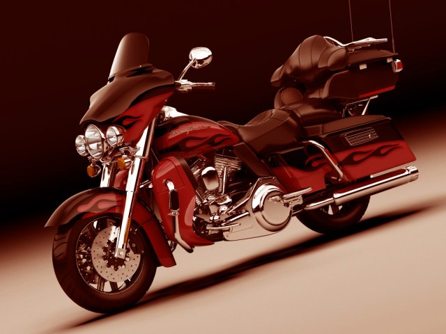 harley davidson electra cvo 2011 3D Model .c4d .max .obj .3ds .fbx .stl .blend 