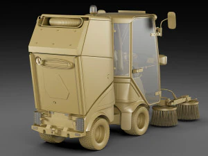Compact Street Sweeper 3D Model