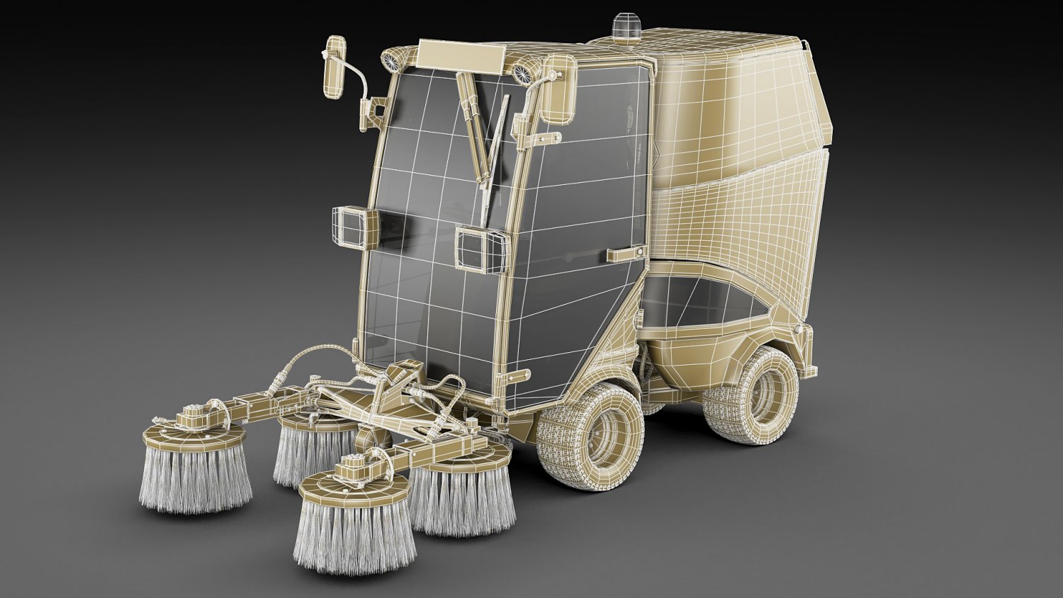 Sweep 3d max. Sweeper 3d. heavy equipment sweeper annet dlsite.