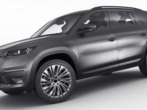 Test prototype SUV in camouflage 3D Model