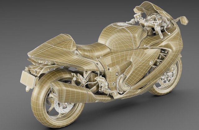 Suzuki Hayabusa 2022 3D Model in Motorcycle 3DExport