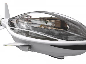 Conceito futurista de dirig&iacute;vel Modelo 3D