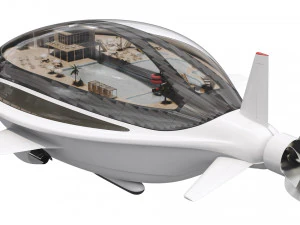 Conceito futurista de dirig&iacute;vel Modelo 3D