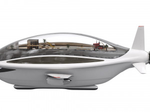 Futuristic Airship Concept Modelo 3D
