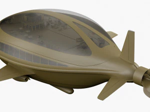 Conceito futurista de dirig&iacute;vel Modelo 3D