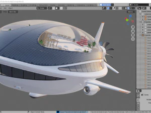 Conceito futurista de dirig&iacute;vel Modelo 3D