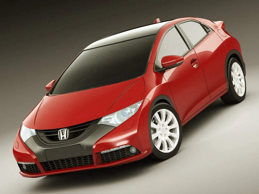honda civic eu 2012 5 door 3D Model .c4d .max .obj .3ds .fbx .stl .blend 