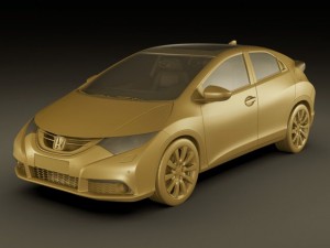 honda civic eu 2012 5 door Modèle 3D
