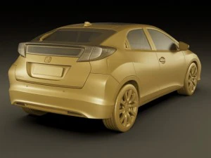 honda civic eu 2012 5 door 3D Model