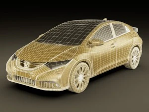 honda civic eu 2012 5 door 3D Model