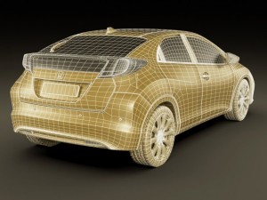 honda civic eu 2012 5 door Modèle 3D