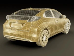 honda civic eu 2012 5 door 3D Model