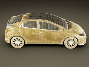 honda civic eu 2012 5 door Modèle 3D