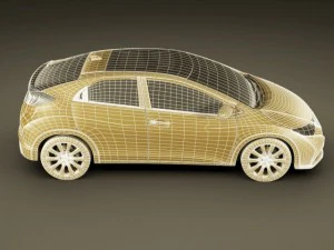 honda civic eu 2012 5 door 3D Model