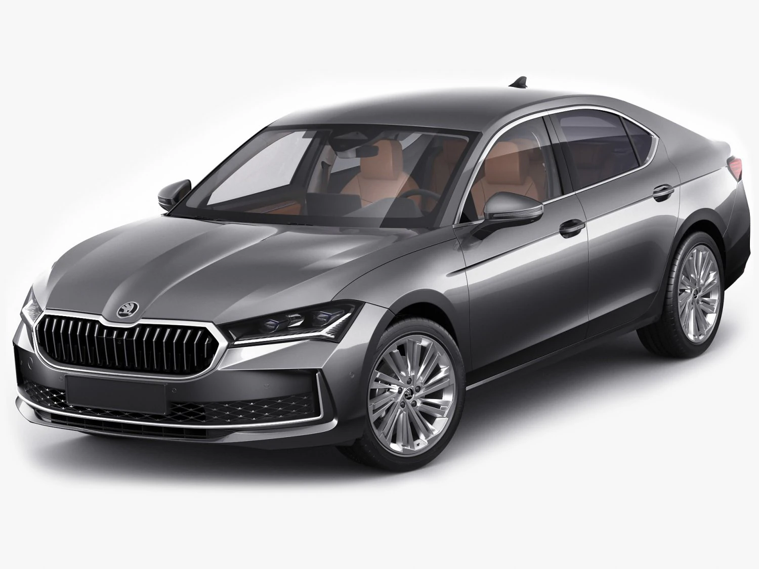 Skoda SuperB 2024 3D Model .c4d .max .obj .3ds .fbx .stl .blend 