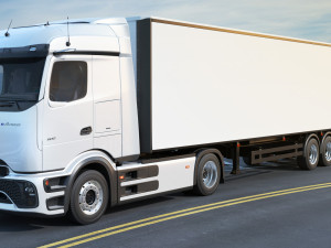 Mercedes eActros 600 with trailer 3D मॉडल