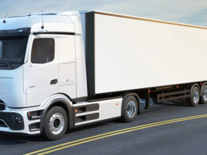 Mercedes eActros 600 with trailer 3D Model