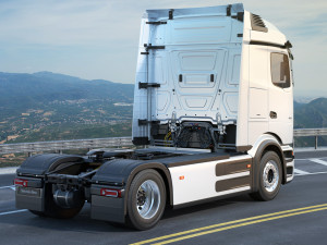 Mercedes eActros 600 with trailer 3D मॉडल