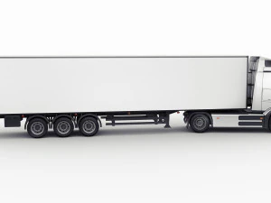Mercedes eActros 600 with trailer 3D Model