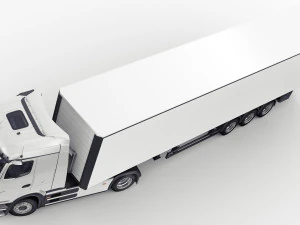 Mercedes eActros 600 with trailer 3D Model