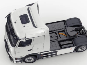 Mercedes eActros 600 with trailer 3D Model