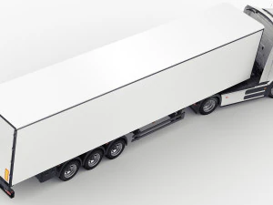 Mercedes eActros 600 with trailer 3D Model